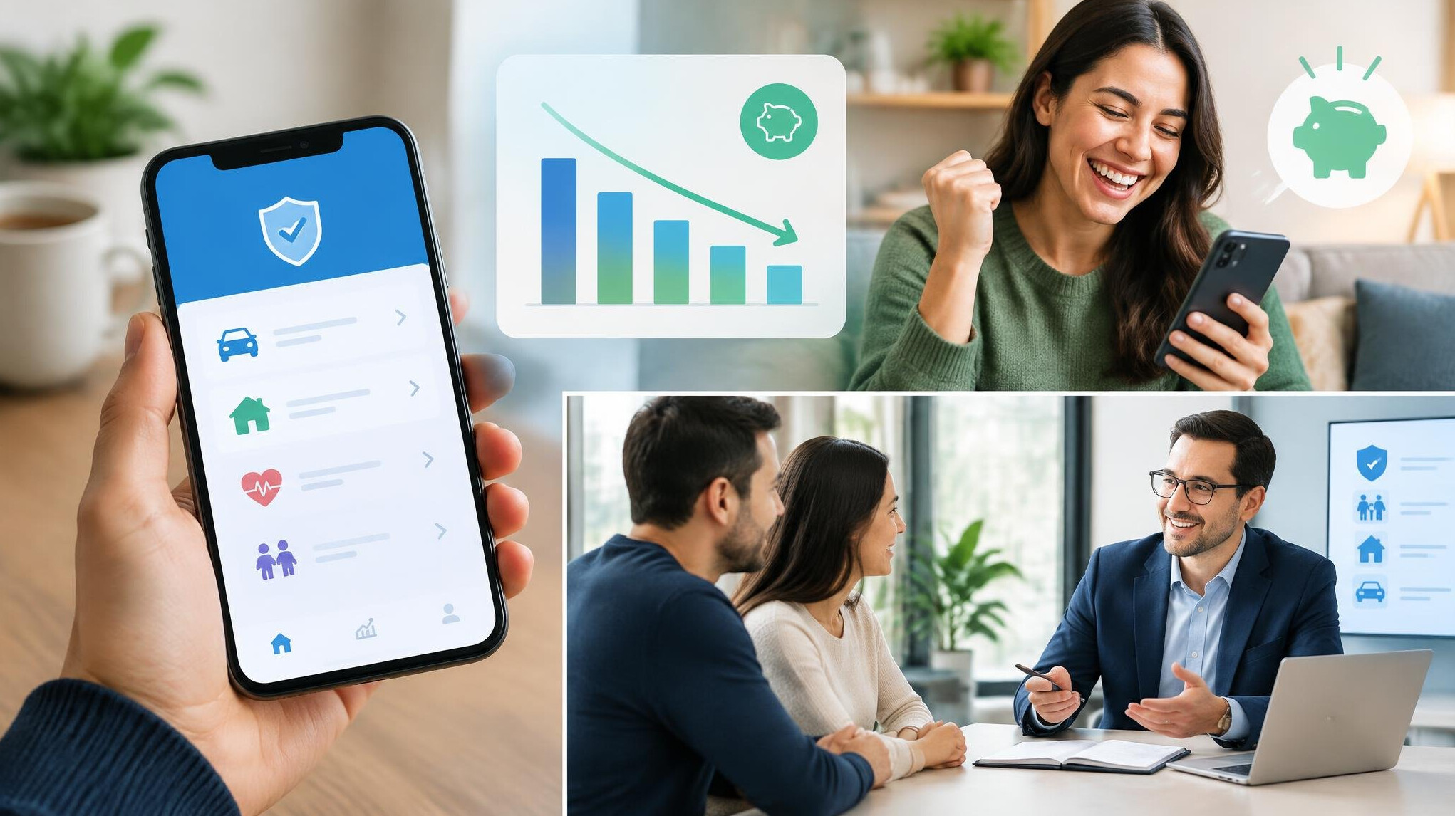 modern insurance app on phone