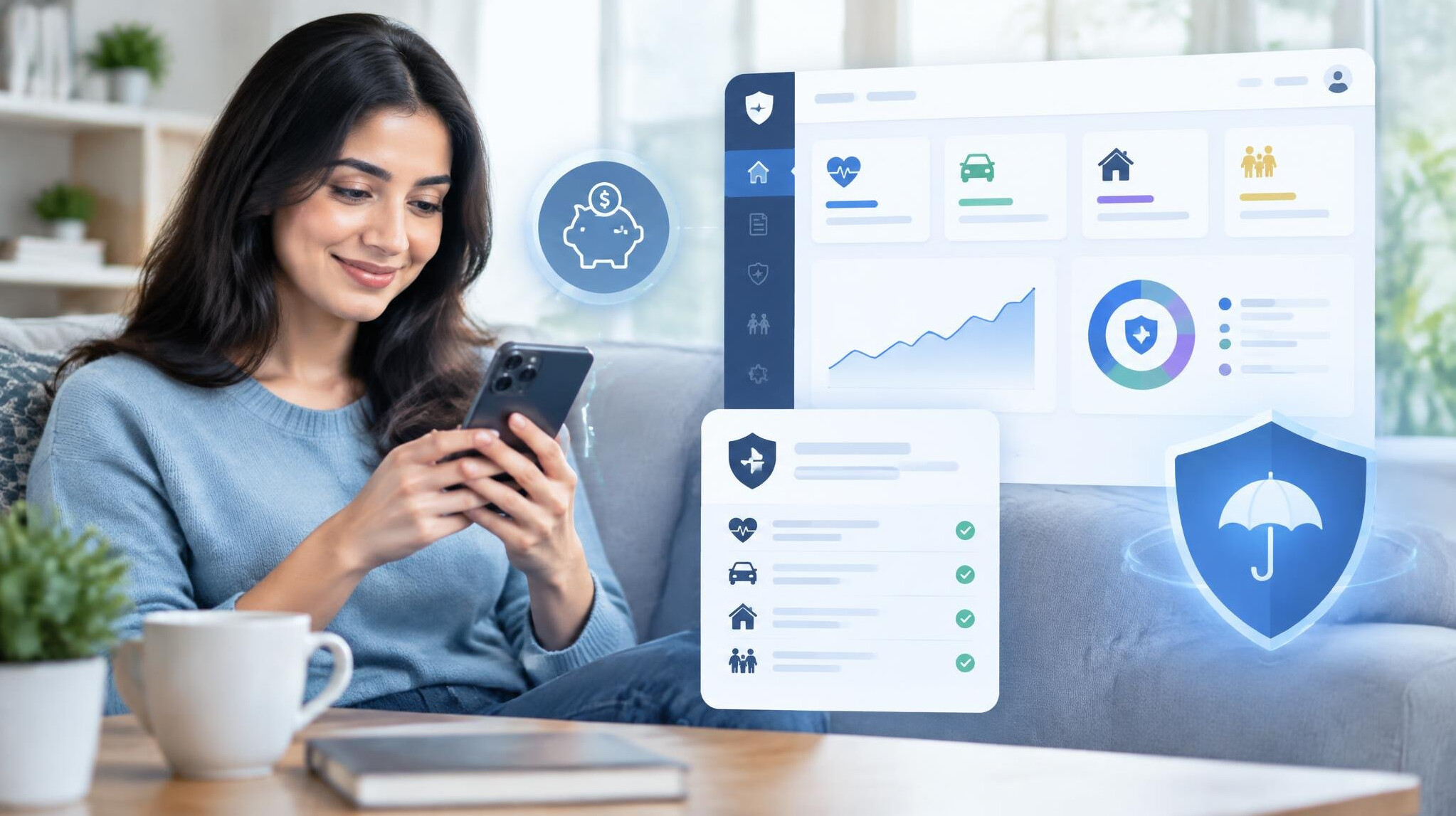 modern insurance software dashboard